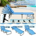 thumbnail image 6 of Gymax 5-Position Lounge Chair Adjustable Beach Chaise w/ Face Cavity & Pillows Blue, 6 of 10