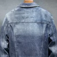 thumbnail image 4 of Abrigos de mezclilla para hombre, chaqueta vaquera desgastada de Corea para hombre, hombros anchos, azul, precio bajo, ropa popular coreana, entrega rápida informal G, 4 of 5