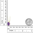 thumbnail image 2 of Gem Stone King 14K Yellow Gold Purple Amethyst Pendant Necklace for Women (3.20 Cttw, Gemstone February Birthstone, Oval 11X9MM, With 18 inch Chain), 2 of 4