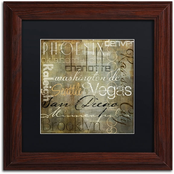 Trademark Fine Art "Cities of the World II" Canvas Art by Color Bakery Black Matte, Wood Frame