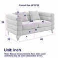 thumbnail image 7 of YYAo 60" Sectional Couches with Oversized 2 Seater and 2 Pillows, Comfortable Sofa with Deep Seating for Living Room, Bedroom, Office, White Teddy, 7 of 7