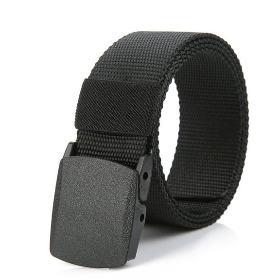 IDALL Mens Belt Gait Belt Belt Nylon Waist Mens Metal- Long Belt Check Buckle Canvas Belt Wide Belts Clearance Black One Size