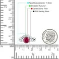 thumbnail image 7 of Two Piece Round Vintage Style Ring Ruby Cubic Zirconia White Tone 925 Sterling Silver, Size 8, 7 of 7