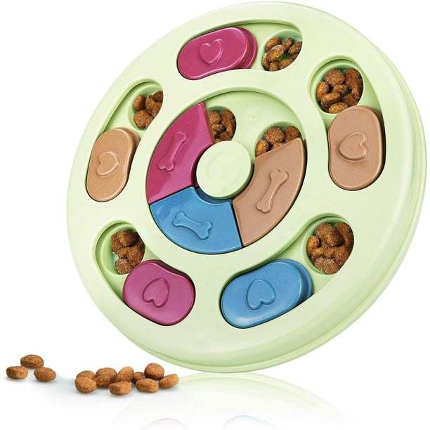 Juguetes de adiestramiento canino, dispositivo de terapia interactiva, comedero lento para perros, mejora del coeficiente intelectual canino, juego de adiestramiento canino (verde)