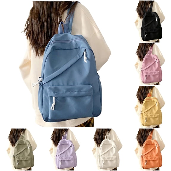 WAYUTE Kids Backpack Back to School Large Capacity Zip Up Backpacks for Preschool Solid Color Durable Fashion Versatile Bookbag Casual Outdoor Travel