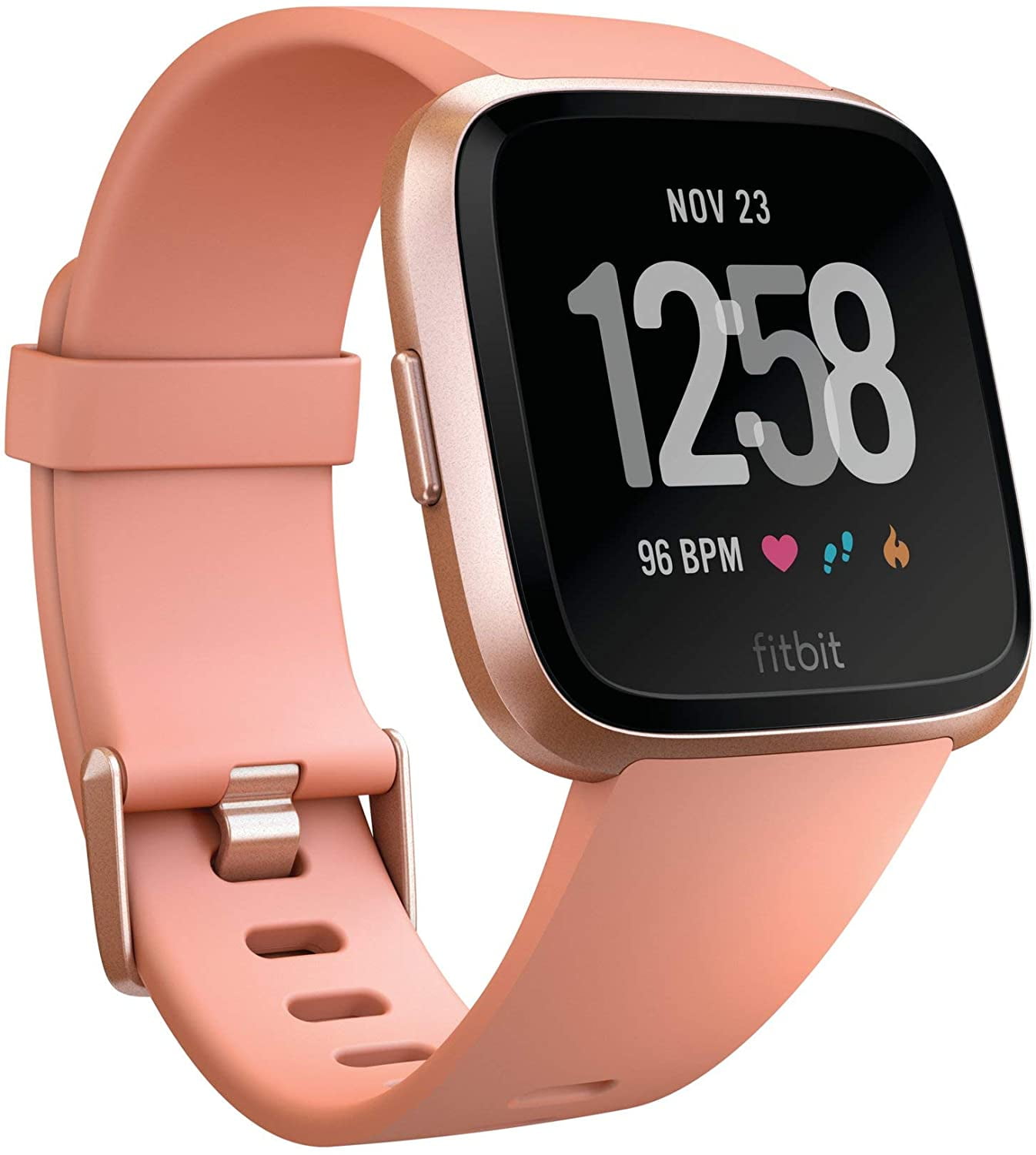 detaljer Skuespiller Erobring Used) Fitbit Versa Smart Watch, Peach/Rose Gold Aluminium, One Size (S & L  Bands Included) - Walmart.com