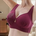 thumbnail image 2 of Womens Bras Front Closure Wireless Push Up Bra With Fixed Cup Queen Size Zero-Irritation Full Support Bra Red 48, 2 of 7
