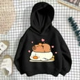 thumbnail image 2 of Byoo Girls Hoodie Cartoon Cute Capybara Print Pullover Hooded Sweatshirt for Kids, 2 of 4