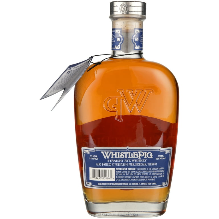 Whistlepig Rye Whiskey 15yr 750ml - Walmart.com