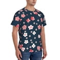 thumbnail image 2 of Bixox Men's Cherry Blossoms Printed Short Sleeve Skinny Athletic T-Shirt, 2 of 6