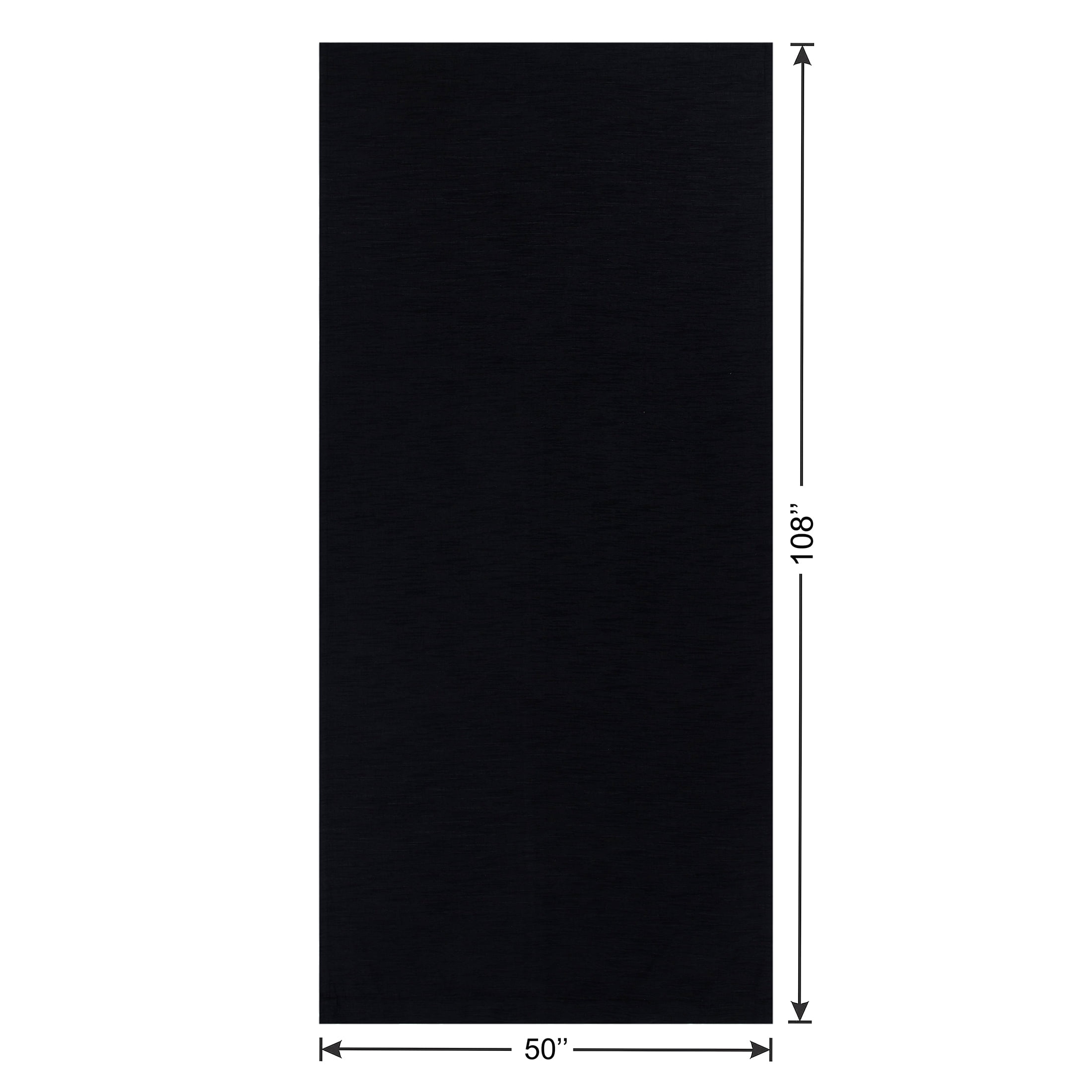 Better Homes & Gardens Textured Solid Chenille Blackout Single Curtain Panel, Black, 50"W x 108"L