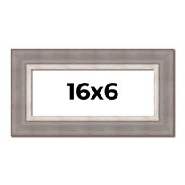 16x6 Frame Grey Real Wood Picture Frame Width 2.75 Inches | Interior Frame Depth 0.5 Inches | Linus