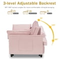 thumbnail image 4 of 3 in 1 Sleeper Sofa Chair Bed, Velvet Convertible Single Sleeper Sofa with 3 Level Adjustable Backrest, 4 of 7