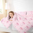 thumbnail image 4 of Erosebridal Cute Pink Bowknot 7 Pieces Bedding Comforter Set For Kids,Girls Bowknot Letter E Initial Monogram Full Bedding Set,Pink Reversible, 4 of 7
