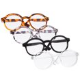 thumbnail image 4 of WEUVEB Novelty Glasses Mini Doll Glasses Plastic Black Frame with Transparent Lens 4pcs, 4 of 8