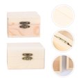 thumbnail image 2 of FRCOLOR Small Wood Box 2pcs Wooden Gift Box Gift Wrapping Box Mini Jewelry Storage Box (Wood Color),3.54"X3.54"X1.97", 2 of 4