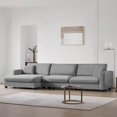 thumbnail image 3 of Tabaray 134" Oversized Cloud Couch Sectional Sofa with USB Ports & Cup Holders, Modern Modular L Shaped Sofa 3 Seater Deep Couches w 50" Wide Chaise for Living Room Apartment Office Corduroy (Grey), 3 of 8