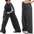 thumbnail image 2 of Pantalones de Paracaídas para Mujer, Pantalones Holgados de Pierna , Pantalones Deportivos con Cintura Elástica Y2K, Pantalones Deportivos, Ropa de Calle Gris Oscuro M, 2 of 10
