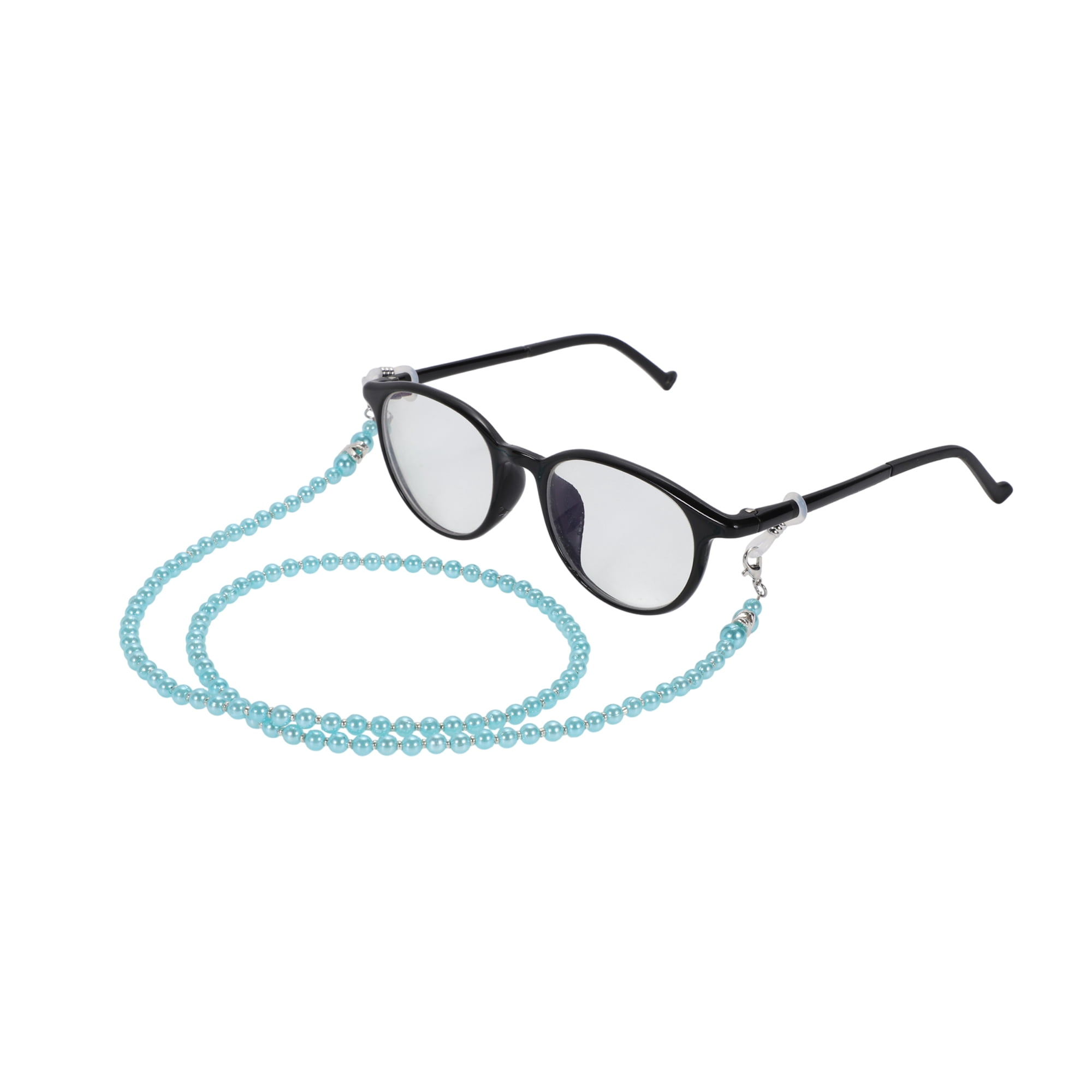 Unique Bargains Imitation Pearl Pattern Eyeglass Chain 29.53" 1 Pc Light Blue