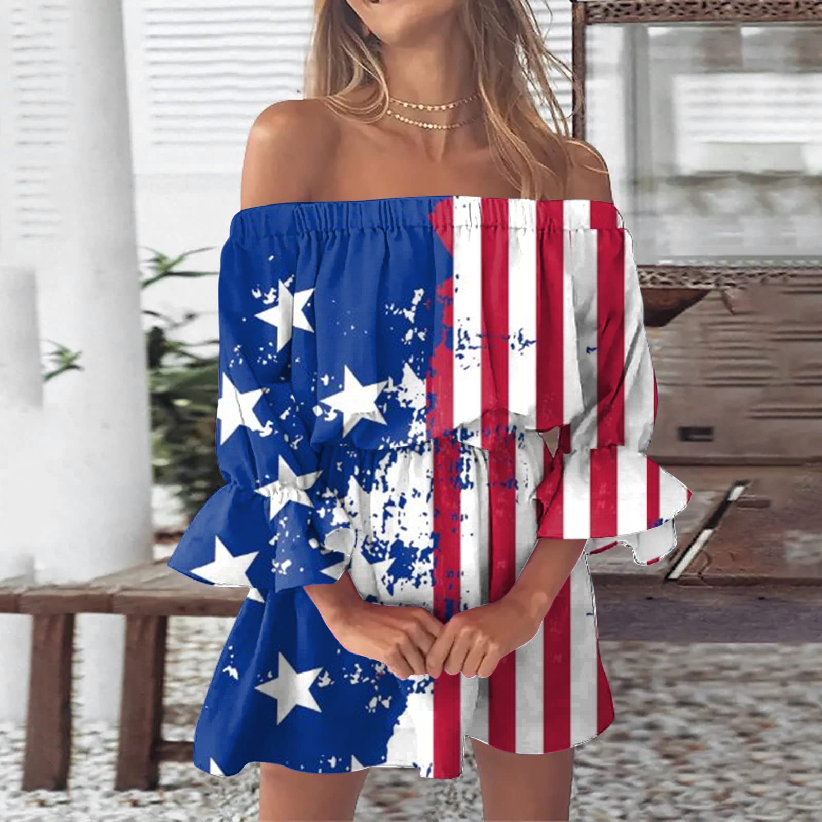 Clearance Dress!MIARHB Women's Sexy OneShoulder Floral Print ALine