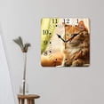 thumbnail image 3 of 14 Inch Wall Clock Battery Operated Square Clock for Office, Kitchen, Outdoor, Living Room,Cute Red Kitten Cat Portrait Head Style, 3 of 4