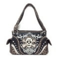 thumbnail image 2 of Texas West Rhinestone Embroidered Metal Skull Leather Women's Handbag With Matching Wallets In 7 Colors, 2 of 6