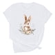 thumbnail image 1 of Pantalones Cortos para las Mujeres Sexy Pascua Moda Impresión Cuello Redondo Tee, Poliéster Ligero Casual Top para Primavera Verano Diario, Blusa de Suéter, 1 of 4