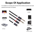 thumbnail image 4 of Dual 6.35mm TS Male RCA cable adapter features Cable Adapter Microphone Multimedia Audio PVC Cord Insert MP3 Smartphone Car Office Video, 4 of 9
