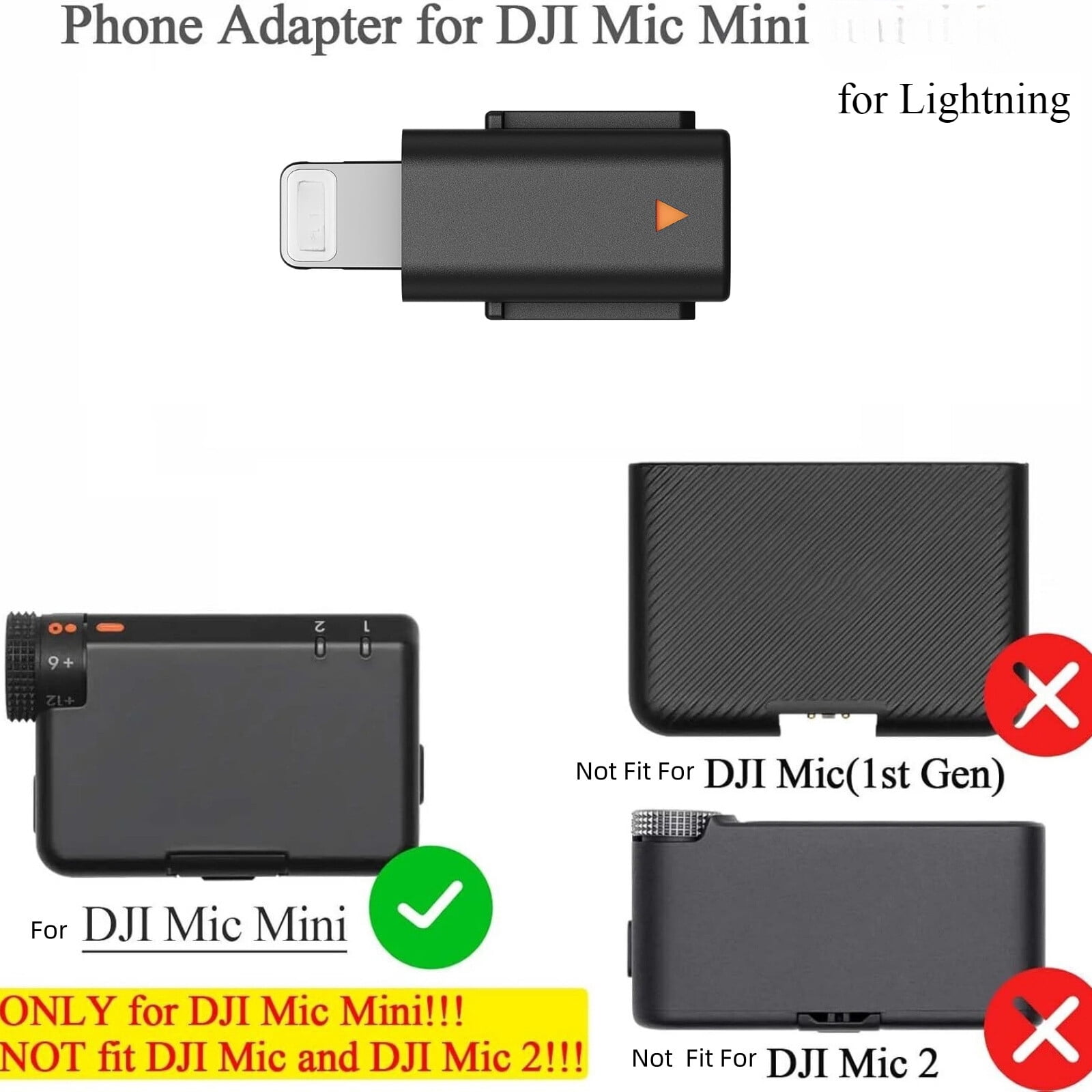 DJI Mic Mini Mobile Phone Adapter For iPhone 14 13 12 11 XS Pro Max XR 8 7 6