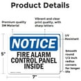 thumbnail image 2 of (2 Pack) Fire Alarm Control Panel Inside OSHA Notice Sign 7 Inch X 5 Inch Vinyl Label Decal Sticker Weather Resistant, UV Protected for Workplace, Business, and Construction Site, Made, 2 of 7