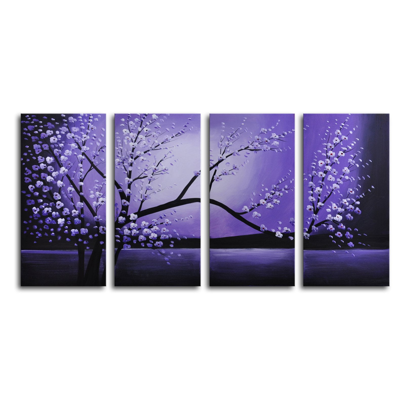 Winter Solstice 4-Piece Canvas Wall Artwork 48W x 24H in. by OMAX