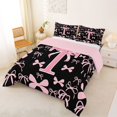 thumbnail image 2 of Erosebridal Pink Personalized Initial T Full Size Comforter Sets 3 Pieces,Cartoon Dreamy Bow Knot Bedding Sets,Pink Reversible,Lightweight Room Decor, 2 of 6