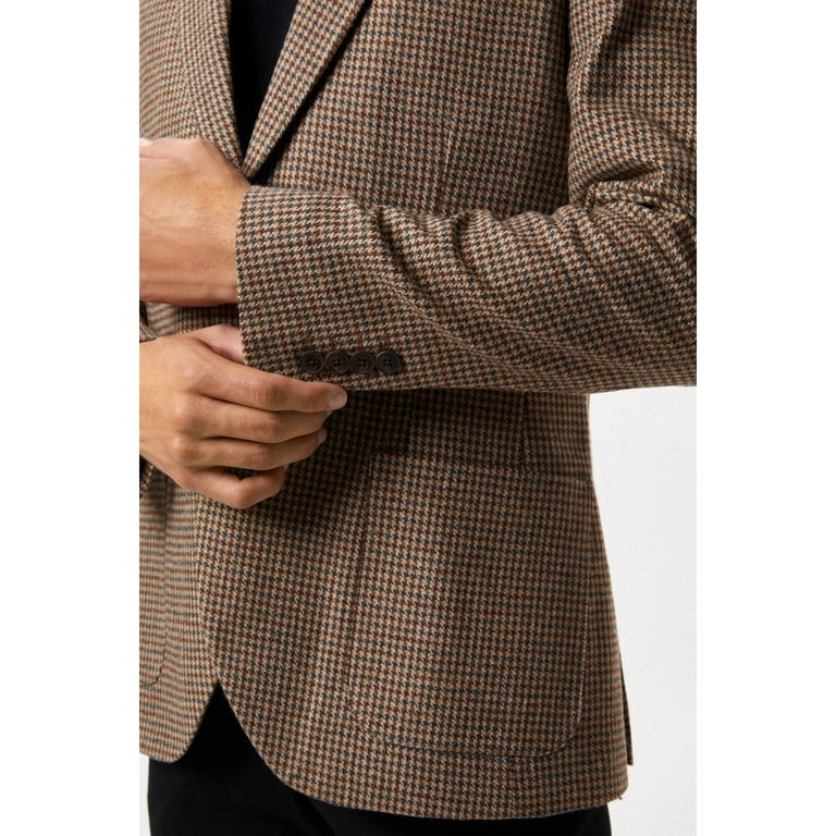 Burton Mens Dogtooth Slim Blazer