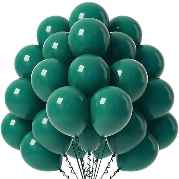 10寸 Thicken Green Balloons, 50-Pack, Dark Green Latex Balloons For Party Decorations, Birthday, Wedding, Festival Events, Party Supplies