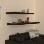 Floating Shelf 50mm Tan Walnut 7.9 in. D x 23.6 in. L x 2 in. H