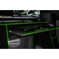 thumbnail image 5 of Polifurniture Kyoto 57.5 in. Gaming Computer Desk with Keyboard Tray and Shelves, Green and Black, All Ages, 5 of 10