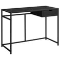 thumbnail image 2 of Drevy Contemporary Laptop Table with Drawer Home & Office Computer Desk-Metal Legs, 42" L, Black, 2 of 4
