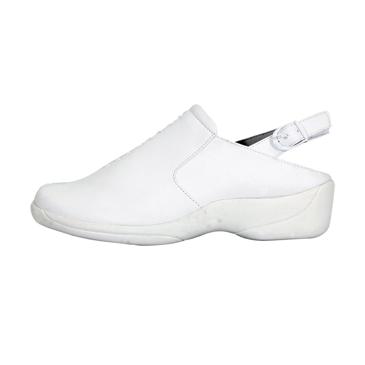 24 HOUR COMFORT Myra Wide Width Comfort Clogs For Work and Casual Attire WHITE 6