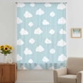thumbnail image 3 of Clouds Sheer Curtains 54 Inches Long, Cartoon Blue Sky Minimalist Aesthetic Light Filering Curtains, Breathable Simi Curtain Privacy Drapes for Kitchen Bathroom Lightweight Small Window Treatment, 3 of 9