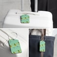 thumbnail image 6 of Square PU Leather 2 Pack Travel Tag - Bag Tag - Suitcase Tag with Privacy Cover and Stainless Steel Ring - Suitable for Travel, Backpack, and Handbag Pineapple, 6 of 7
