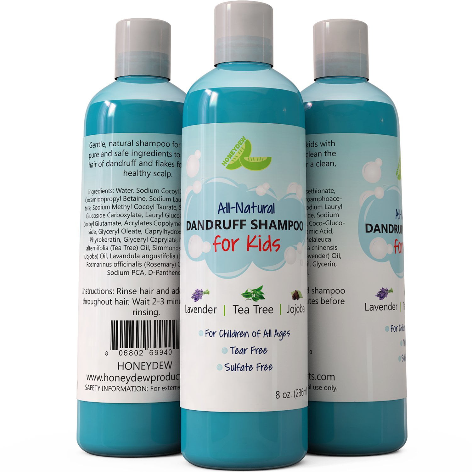 Honeydew Anti Dandruff Shampoo For Kids Best Tear Free Sulfate Free Natural Hair Care Product 8 Oz Walmart Com Walmart Com
