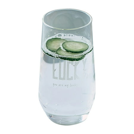 

Promotion Clearance! 450ML Transparent Glasses Nutrition Glass Milk Coffee Cup Beer Mug Tea Home Drinkware D