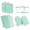 thumbnail image 1 of Casa Platino Juego de Cocina, Paquete de 8, Juego de Toallas y Almohadillas para Ollas con Manoplas para Horno, Lindo Juego de Inicio de Cocina, Manoplas Cortas para Horno y Juegos de Toallas y Paños para Cocinar - Salvia, 1 of 8