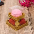 thumbnail image 6 of 50pcs-Clear Plastic Mini Cake Box Set Baking and Kitchen Tools Ldeal for Camping Dining Restaurants and Bakeries, 6 of 7