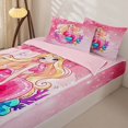 thumbnail image 3 of Homewish Cute Mermaid Pattern Zipper Twin Comforter Sets with Fitted Sheet and 2 Pillowcases,Ocean Life Sea Animal Zipper Bedding Set For Girls Teens,Reversible,4 Pieces, 3 of 7