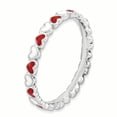 thumbnail image 3 of Bague en Argent Sterling Stackable Expressions Rouge & Blanc Émail Cœur Taille 10, 3 of 3