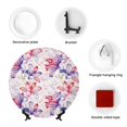 thumbnail image 4 of Zufioo Lilies Flowers Print Bone China Decorative Plate, Ceramic Dinner Plate with Stand Ceramic Decoration Homewares-10in, 4 of 6