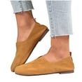 thumbnail image 6 of Miluxas Flat Shoes for Women Slip on Comfortable Walking Shoes Ladies Cute Flats Low Wedge Fashion Round Toe Shoes Brown 6.5(38), 6 of 9