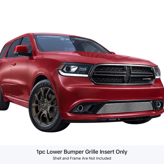 APS 2014-2017 Dodge Durango Without Adaptive Cruise Control Stainless Steel Billet Grille 8x6 horizontal billet