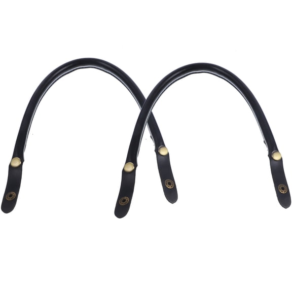 KALLORY 2-Pack Black PU Tote Bag Replacement Straps for Women Purse Projects and Accessories